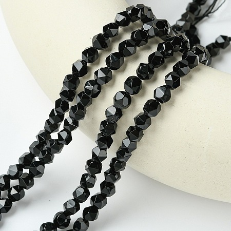 Natural Black Onyx Beads Strands G-K066-13-6mm-1