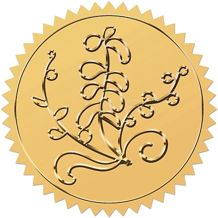 Plastic Self Adhesive Gold Foil Embossed Stickers DIY-WH0575-001-1