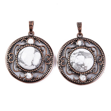 Natural Howlite Pendants G-Q158-03-03-1