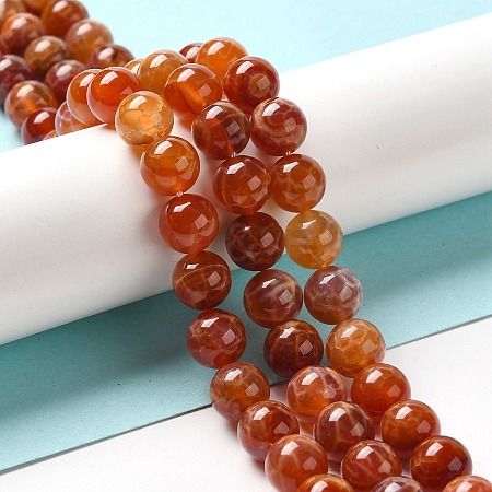 Natural Fire Crackle Agate Beads Strands G-G212-10mm-10-1
