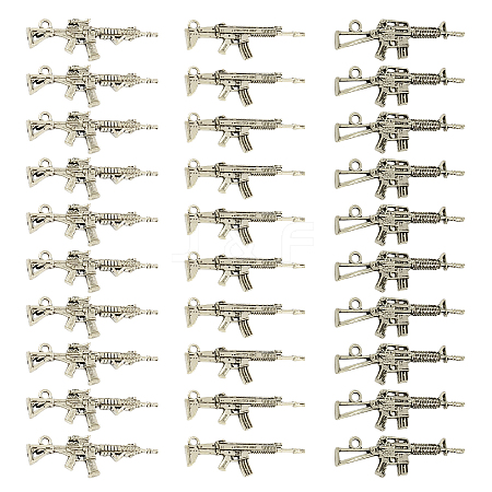 SUNNYCLUE 30Pcs 3 Style Tibetan Style Alloy Rifle/Gun Pendants TIBEP-SC0001-84-1