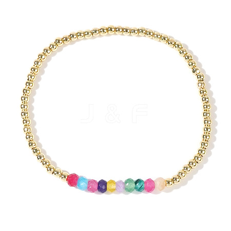 Colorful Mixed Brass Random Color Synthetic Gemstone Bead Copper Bracelet Women's Fashion Jewelry Wholesale RJ2833-7-1