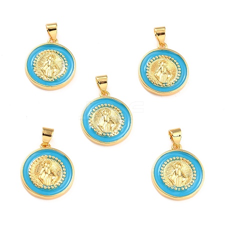 Brass Enamel Pendants KK-P209-03G-06-RS-1