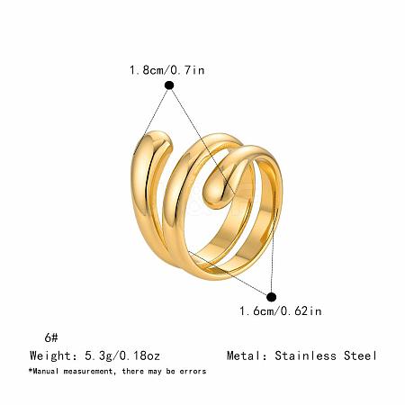Irregular 304 Stainless Steel Finger Rings for Women SA8524-1-1