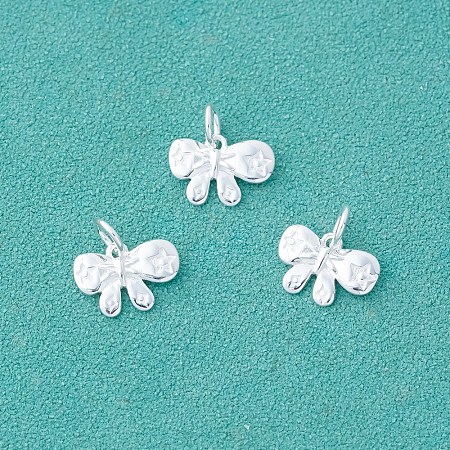 925 Sterling Silver Bowknot Charms STER-A048-20S-1