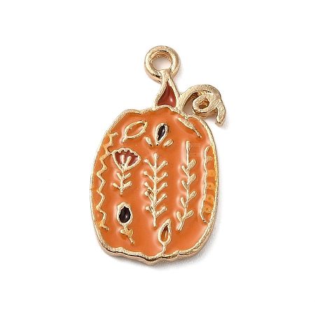 Thanksgiving Day Golden Tone Alloy Enamel Pendants ENAM-M002-01C-G-1