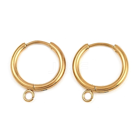 304 Stainless Steel Hoop Earring Findings STAS-B095-01G-1