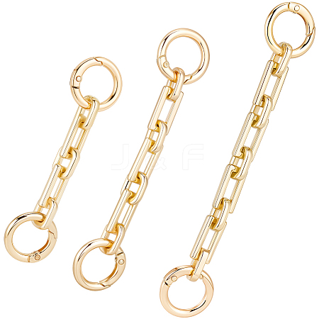 3Pcs 3 Styles Alloy Rectangle Link Bag Extender Chains PURS-BBC0001-06-1