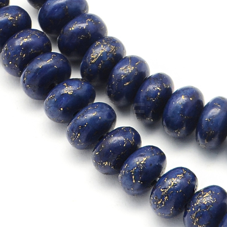 Dyed Synthetic Turquoise Rondelle Bead Strands TURQ-Q100-13B-02-1