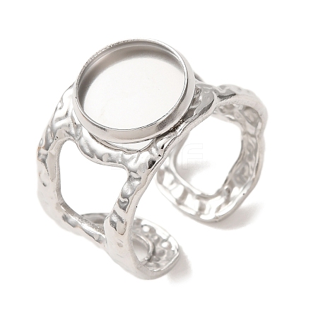 Hammered 304 Stainless Steel Cuff Ring Components SA-CBAC0DF-02B-P-1