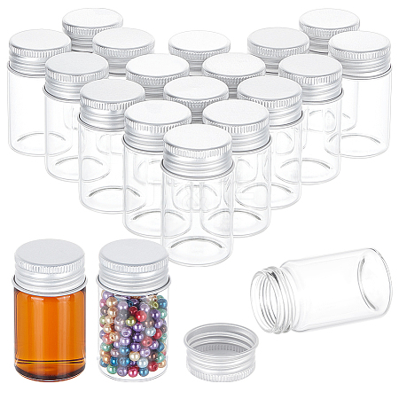 BENECREAT 20Pcs Glass Bead Containers CON-BC0007-31A-1