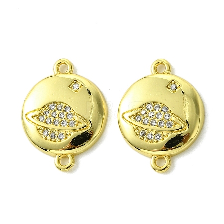 Eco-Friendly Brass Micro Pave Cubic Zirconia Connector Charm KK-A204-17G-1