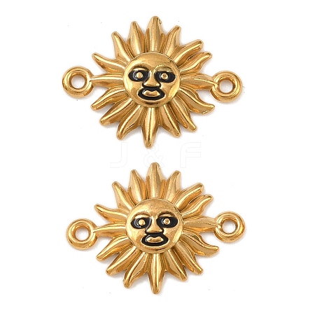 304 Stainless Steel Enamel Sun Connector Charms STAS-C150-08G-1