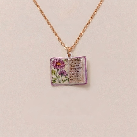 Brass Enamel Book Pendant Necklaces for Women KK-CBAF5B9-01G-09-1