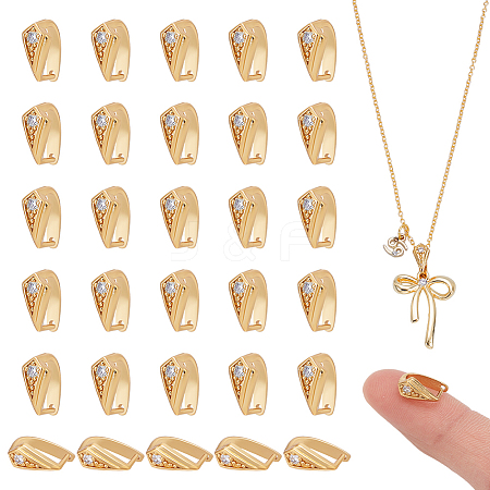 30Pcs Brass Micro Pave Cubic Zirconia Pinch Bails KK-UN0004-94-1
