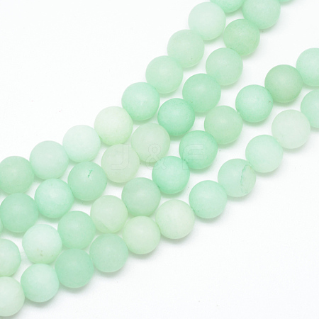 Natural White Jade Bead Strands X-G-R297-8mm-36-1