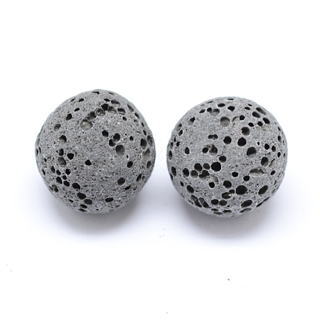 Unwaxed Natural Lava Rock Beads G-F325-14mm-18-1