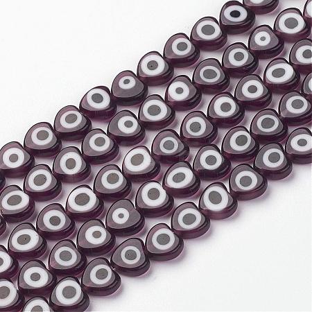 Handmade Evil Eye Lampwork Beads Strands LAMP-J080-06-8x4mm-1