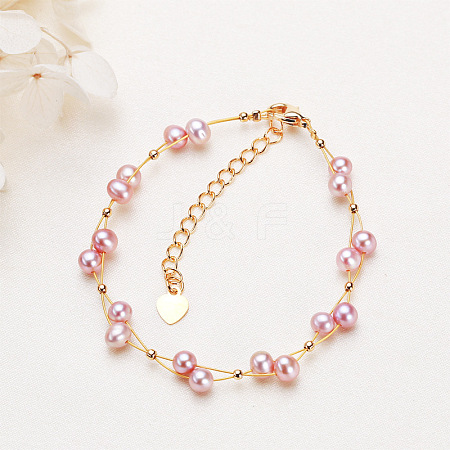 Natural Freshwater Pearl Beaded Bracelets for Women WG42834-01-1