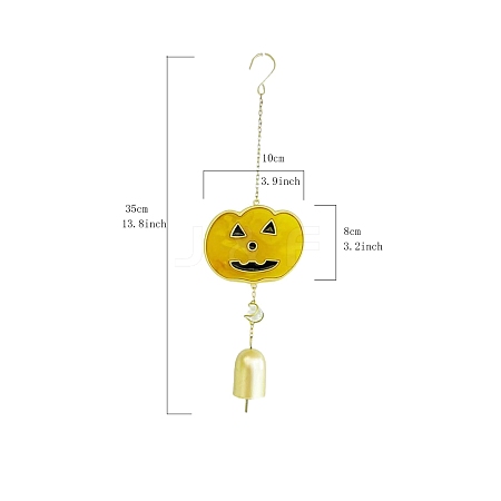 Halloween Pumpkin Alloy & Iron & Eanmel Wind Chime PW-WG7D2C1-03-1