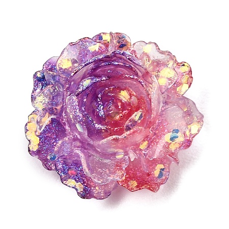 Two Tone Opaque Resin & Glitter Powder Cabochons RE-CBA7537-04B-1