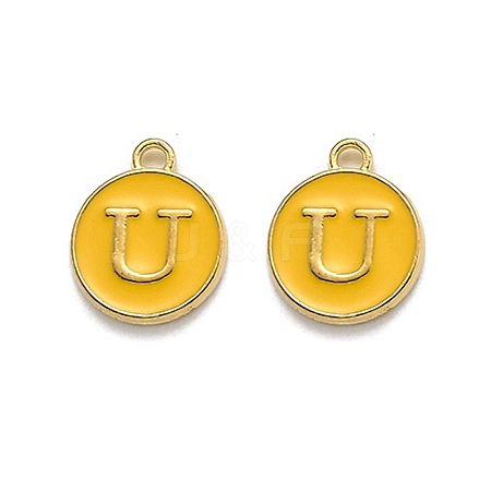 Golden Plated Alloy Enamel Charms LS-ENAM-Q437-13U-1