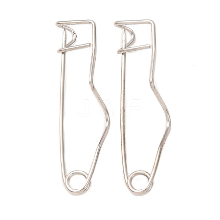 Iron Crimp Safety Pin Brooch Findings JEWB-Z050-01P-03-1