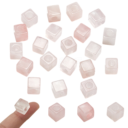 20Pcs Natural Rose Quartz Gemstone European Beads G-NB0005-89D-1