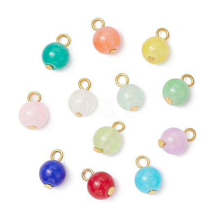 12Pcs Imitation Jade Glass Pendants PALLOY-JF02768-01-1