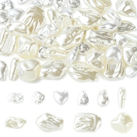 50Pcs 10 Styles ABS Plastic Imitation Pearl Beads KY-YW0002-30-1