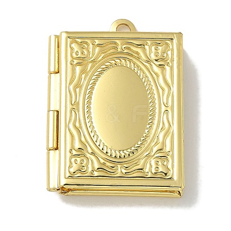 Brass Locket Pendants KK-Q019-11G-1