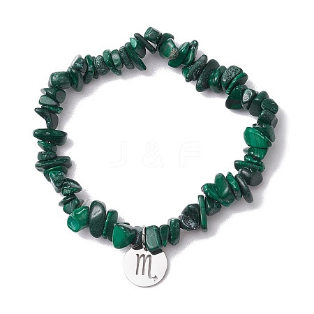 Natural Malachite Stretch Bracelets BJEW-JB11147-08-1