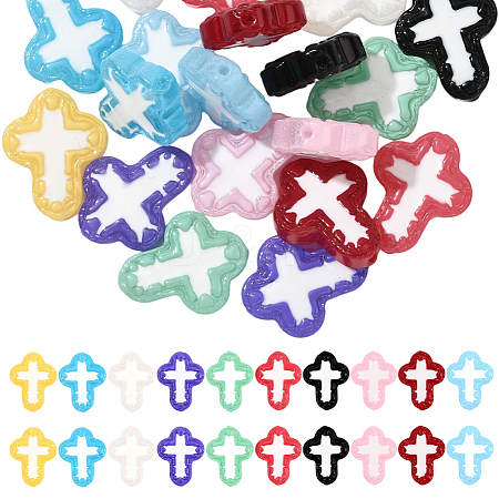 20Pcs 10 Colors Glass Beads Enamel Beads BLOW-SC0001-03-1