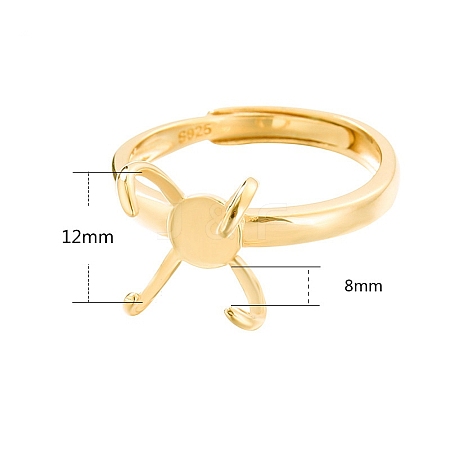 Adjustable 925 Silver Ring Adjustable Ring Findings PW-WG95003-14-1