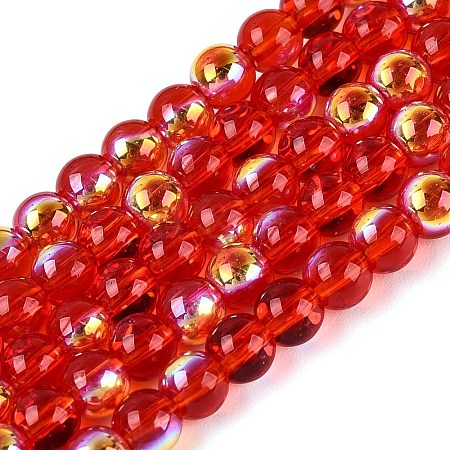 Electroplate Transparent Glass Beads Strands EGLA-Q132-4MM-A02-1