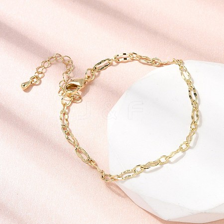 Brass Link Chain Bracelet for Women BJEW-A065-04G-1