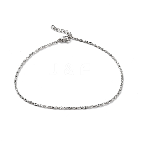 304 Stainless Steel Rope Chains Bracelets BJEW-K240-07P-1