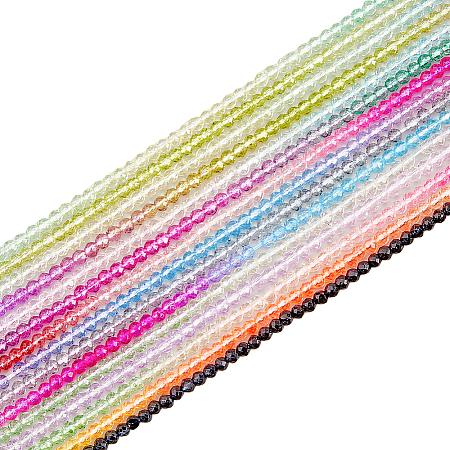 SUPERFINDINGS 15 Strands 15 Colors Transparent Gradient Color Glass Beads Strands GLAA-FH0001-71-1