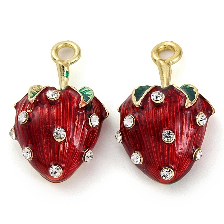 Alloy Enamel With Rhinestone Pendants PALLOY-S032-02B-1