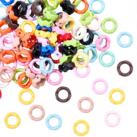 100Pcs Opaque Acrylic Bead Frame OACR-SC0002-96-1