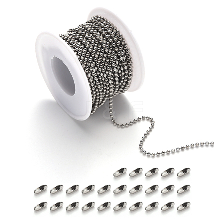 304 Stainless Steel Ball Chains and Ball Chain Connectors Set CHS-YW0001-01C-1