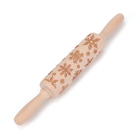 Christmas Snowflake Wooden Rolling Pins DIY-E034-10C-1