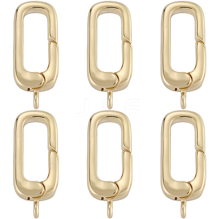 6Pcs Rack Plating Brass Spring Gate Rings KK-SC0006-48G-02-1