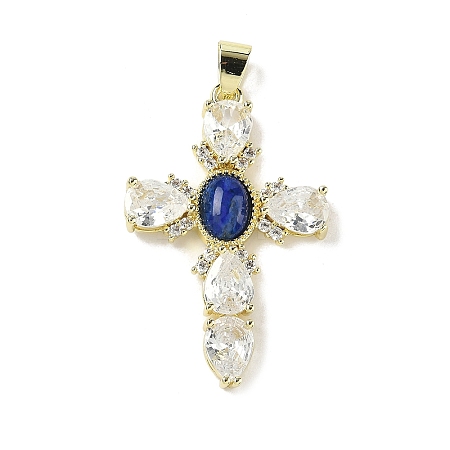 Natural Lapis Lazuli Pendants G-P585-04G-06-1