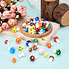  64Pcs 24 Styles Mushroom Handmade Lampwork Beads LAMP-TA0001-12-6