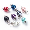 Pearlized Glass Pearl Links connectors X-PALLOY-JF00348-1