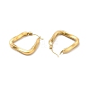 Ion Plating(IP) 304 Stainless Steel Trapezoid Hoop Earrings for Women EJEW-P202-05G-2