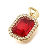 Brass Glass Pendants KK-N289-14G-02-2