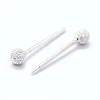 Textured 925 Sterling Silver Ball Stud Earrings EJEW-L202-004D-2