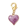 Alloy Enamel Heart Pendant Decorations HJEW-JM02520-4